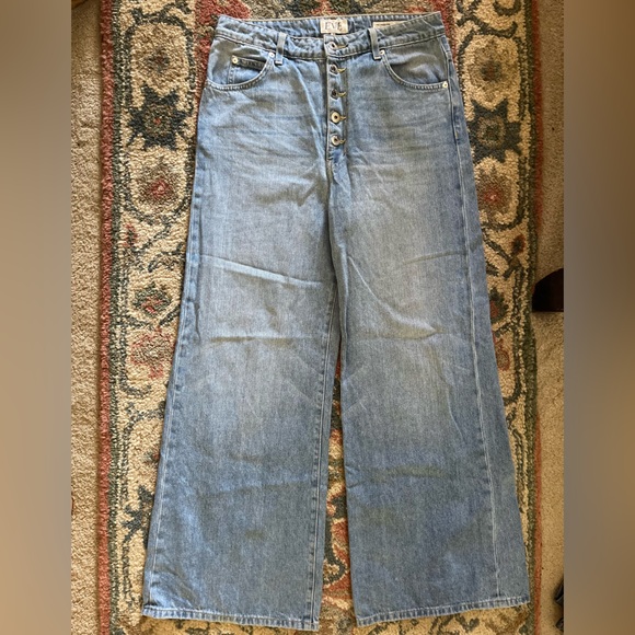 Eve Denim High Rise Wide Leg Charlotte Cotton Jeans - Made in USA - Picture 6 of 12